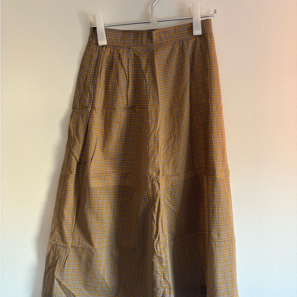 A.P.C. Brown Plaid A-Line Skirt